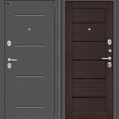 Двери входные Porta S 104. П22 Антик Серебро/Wenge Veralinga