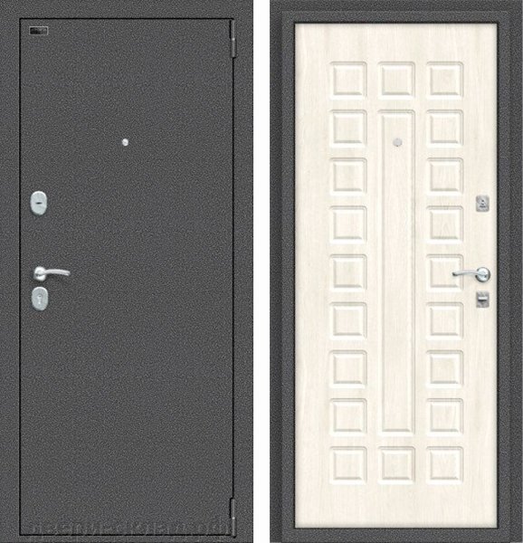 Двери входные Реновация Антик Серебро/Nordic Oak